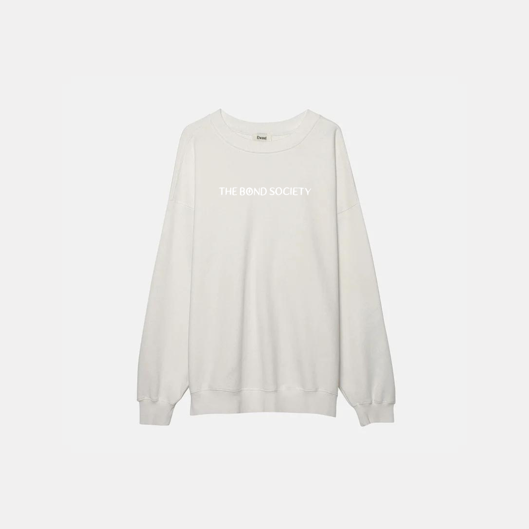 crewneck sweatshirt. loungewear. sweatshirt. merch. white