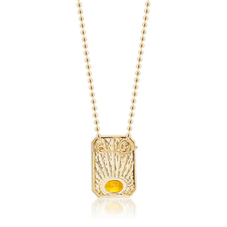 Gold necklace. gold pendant. citrine necklace. sunrise pendant. 14k gold. gold jewelry