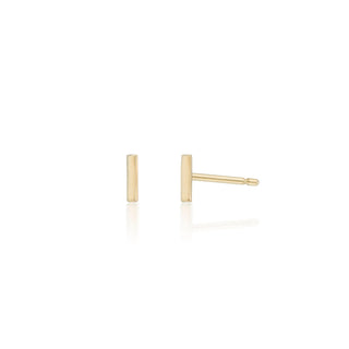 Gold earrings. gold stud earrings. bar studs. studs. gold jewelry