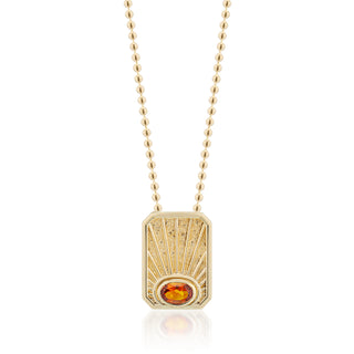 Gold necklace. gold pendant. citrine necklace. sunrise pendant. 14k gold. gold jewelry