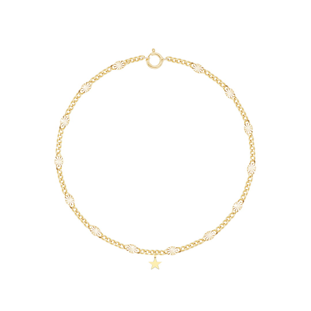 gold bracelet, charm bracelet, star jewelry, chain bracelet, custom bracelet, 14k gold bracelet