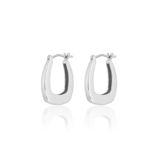White Gold Medium Hoop Earrings