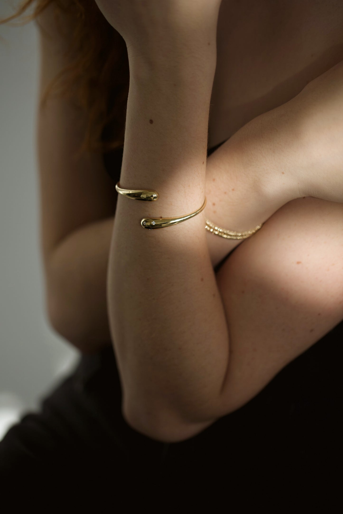 Gold Bracelet. Gold Cuff. Diamond Cuff. Diamond Bracelet. 14k Gold Bracelet