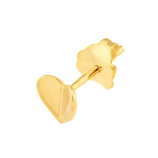 14k Solid Gold Folded Heart Earring Studs The Bond Society