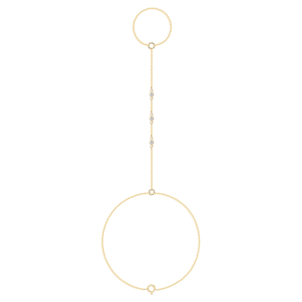 Graduated Diamond 14k Gold Hand Chain – The Bond Society
