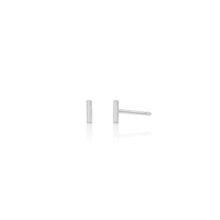 Apricity Miniature Bar Stud earrings in 14k white gold – The Bond Society