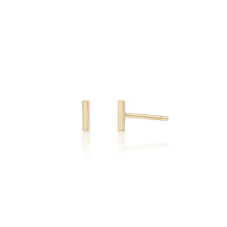 Apricity Miniature Bar Stud earrings in 14k yellow gold – The Bond Society
