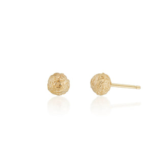 Apricity Miniature Foiled Half Sphere Stud earrings in 14k yellow gold