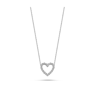 Bezel Diamond Heart Necklace in 14k white gold – The Bond Society