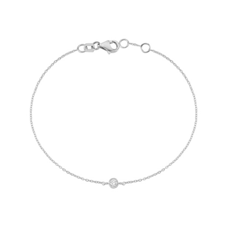 White Gold Bracelet with a diamond bezel stone