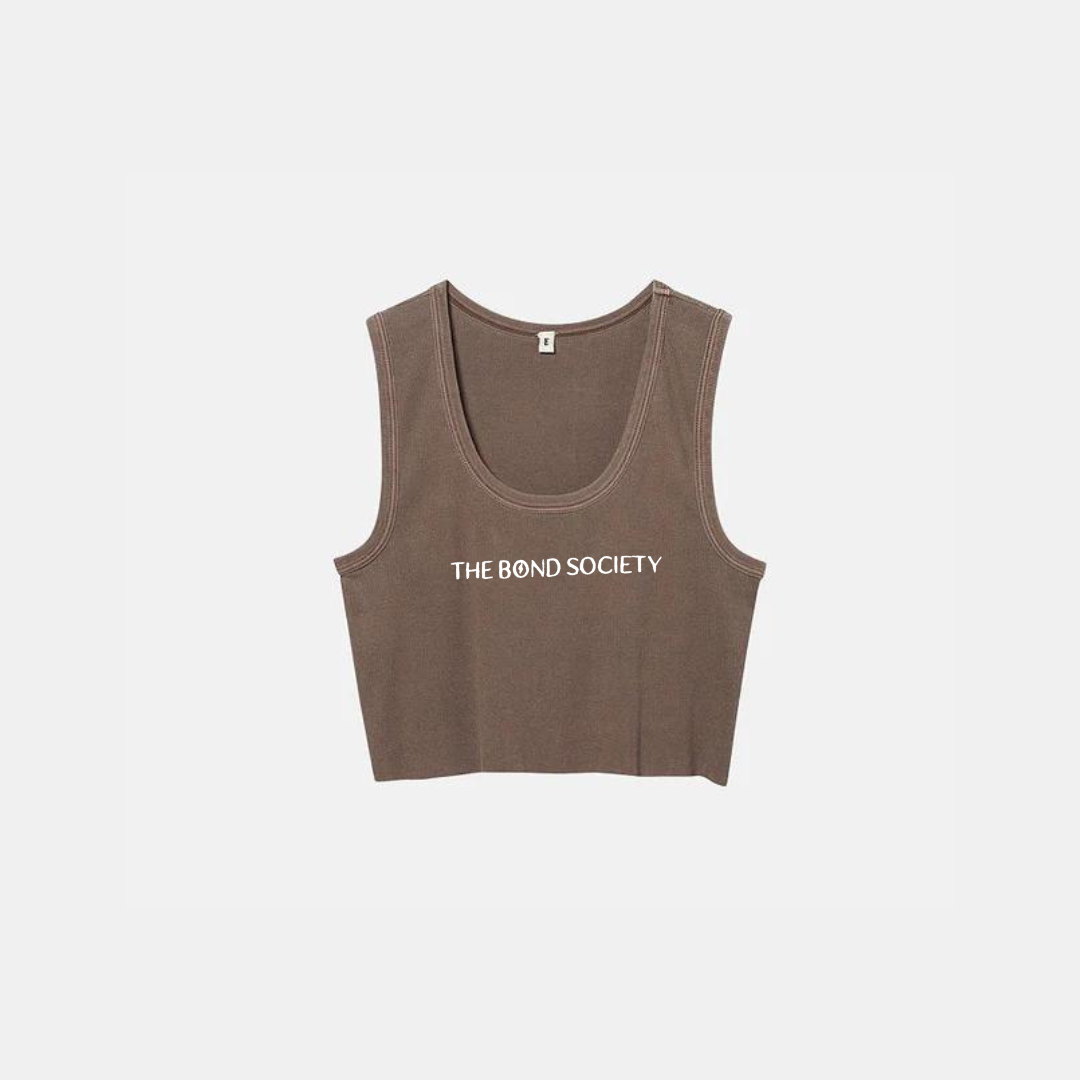 brown crop top tank top  brand merch