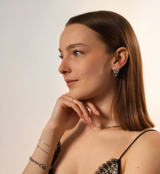 White Gold 14mm hoop earrings the bond society