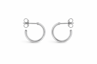 Classic 14mm Hoop earrings in 18k gold plated white – Baby Bond by The Bond Society