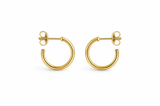Classic 14mm Hoop earrings in 18k gold plated yellow – Baby Bond by The Bond Society