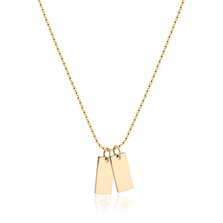 name tag necklace. custom necklace. name tags. gold necklace. fine jewelry. customization. 