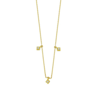 Dainty Diamond Charm Necklace in 14k yellow gold – The Bond Society
