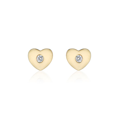 earring studs. diamond heart earrings. diamond studs. gold earrings. fine jewelry. 