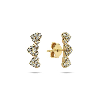 Heart Pavé diamond earring studs 