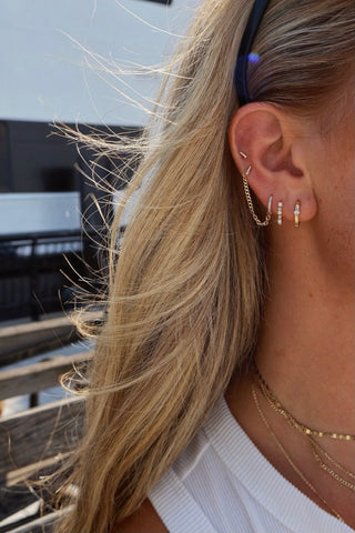 Timeless Baguette Diamond Hoop Earrings | The Bond Society