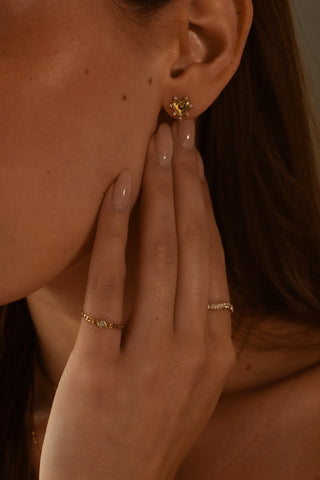 Romantic Diamond Heart Earrings | The Bond Society