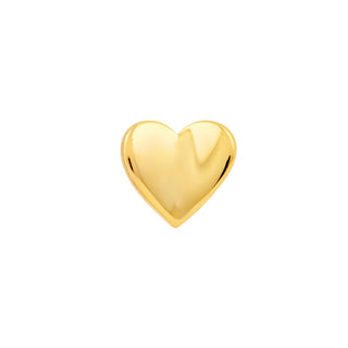 14k Solid Gold Folded Heart Earring Studs The Bond Society