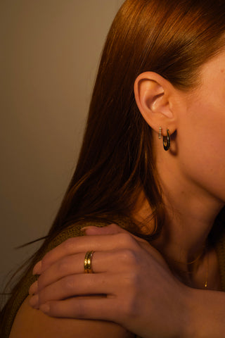 Pearl Diamond Hoop Earrings | The Bond Society