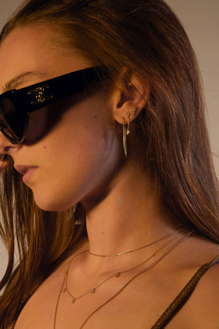 Star Pavé Diamond Ear Climber Studs