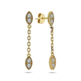 Marquise Diamond Drop Chain Earrings | The Bond Society