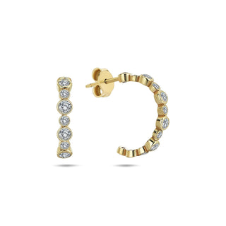Timeless Bezel Diamond Hoop Earrings | The Bond Society