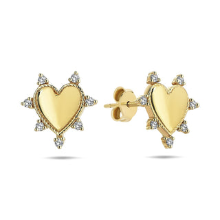 Romantic Diamond Heart Earrings | The Bond Society
