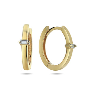 Timeless Baguette Diamond Hoop Earrings | The Bond Society
