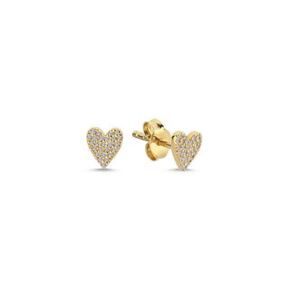 Romantic Heart Pavé Diamond Studs | The Bond Society