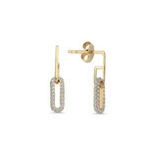Paperclip Pavé Diamond Earrings