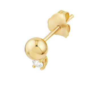 Gold Bead Diamond Stud Earrings