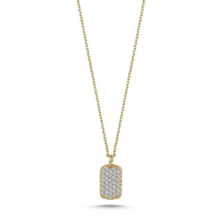 Pavé Diamond Tag Necklace