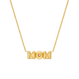 Puff Letter Mom Necklace