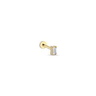 Dainty Baguette Diamond Stud Earrings | The Bond Society