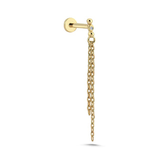 Petite Diamond Drop Chain Stud | The Bond Society