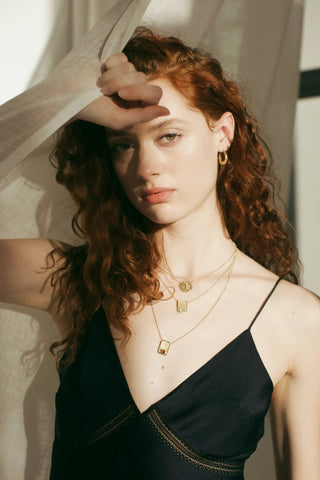 Gold necklace. gold pendant. citrine necklace. sunrise pendant. 14k gold. gold jewelry