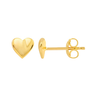 Folded Heart Stud Earrings