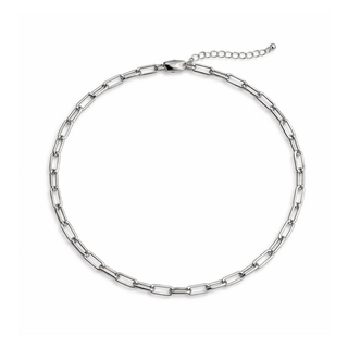 Paperclip Chain Necklace in 18k gold plated white – Baby Bond by The Bond Society