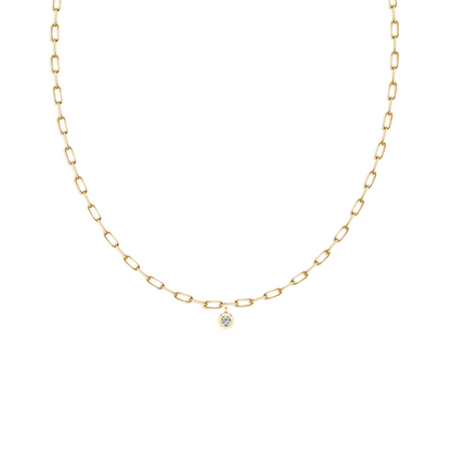 yellow gold necklace, 14k yellow gold, diamond necklace, chain necklace, delicate necklace, dainty jewelry