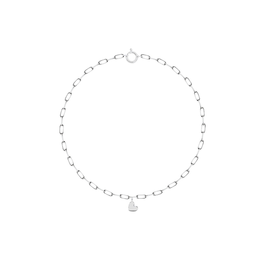 white gold chain bracelet, white gold charm bracelet, 14k white gold