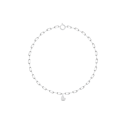 white gold chain bracelet, white gold charm bracelet, 14k white gold