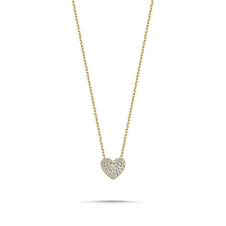 Pave diamond heart necklace 