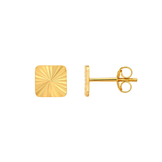 Solid 14k Gold Radiant Earring Studs The Bond Society