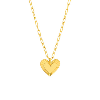 Solid 14k Yellow Gold Radiant Heart Pendant Necklace The Bond Society