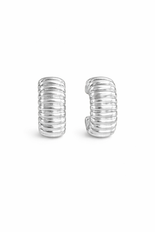 Ripple Hoop earrings in 18k gold plated white – Baby Bond by The Bond Society