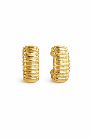 Ripple Hoop earrings in 18k gold plated yellow – Baby Bond by The Bond Society