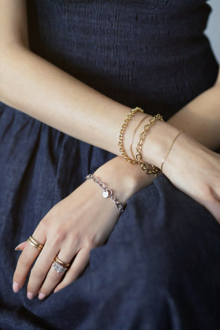 yellow gold jewelry the bond society. 18k gold plated brass rolo bracelet